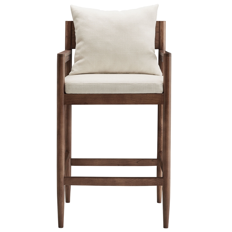 Remington Wood Fabric Bar Stool in Salt