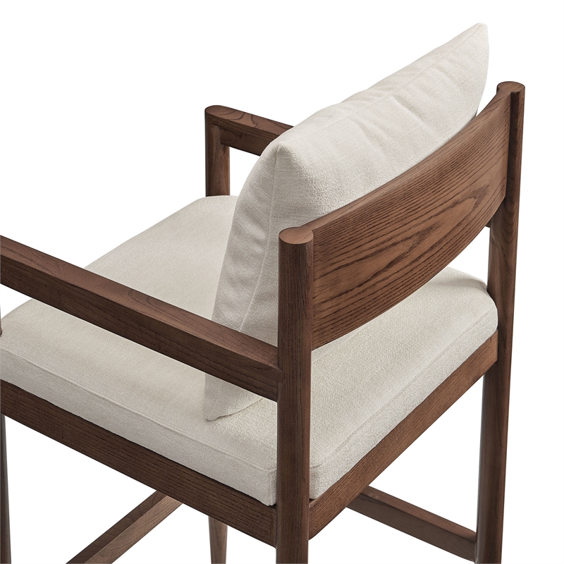 Remington Wood Fabric Bar Stool in Salt