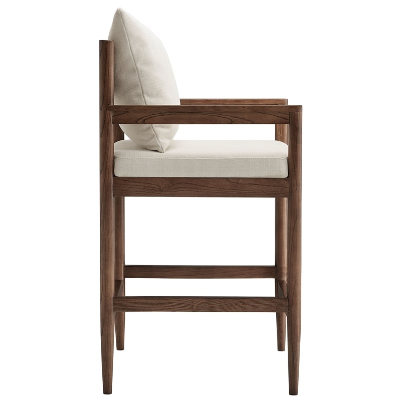 Remington Wood Fabric Counter Stool in Salt
