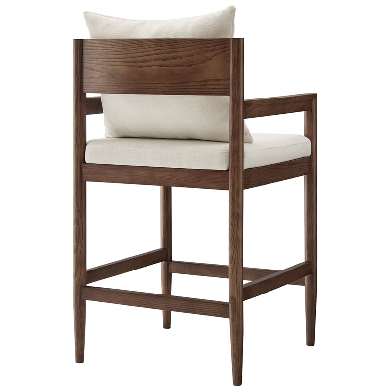 Remington Wood Fabric Counter Stool in Salt