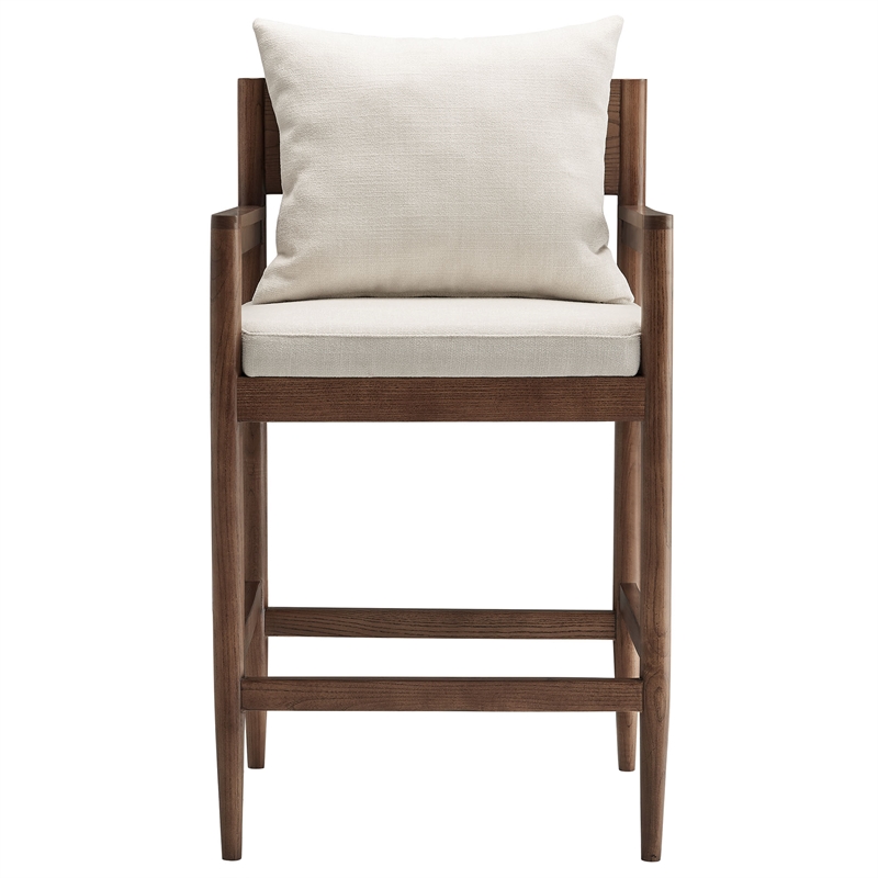 Remington Wood Fabric Counter Stool in Salt