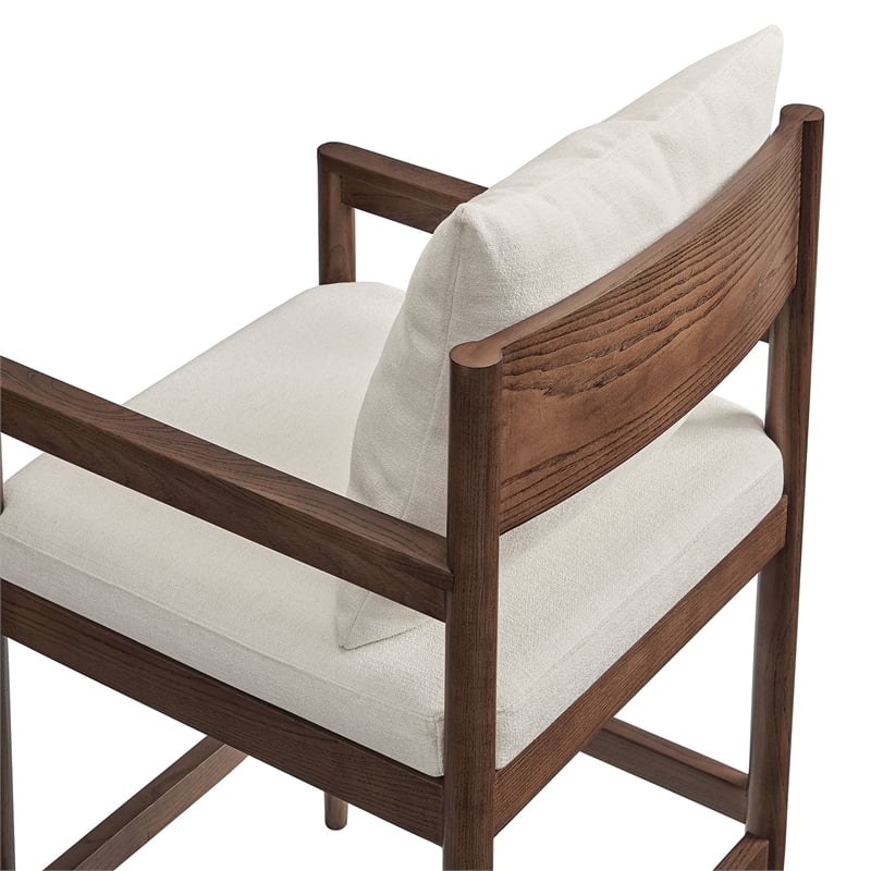 Remington Wood Fabric Counter Stool in Salt