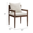 Remington Wood Fabric Dining Armchair in Salt