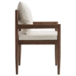 Remington Wood Fabric Dining Armchair in Salt