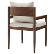 Remington Wood Fabric Dining Armchair in Salt