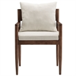Remington Wood Fabric Dining Armchair in Salt