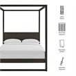 Alva Canopy Platform Bed in Smoked Oak