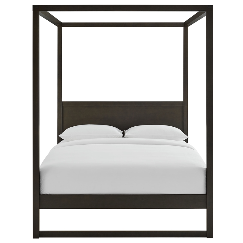 Alva Canopy Platform Bed in Smoked Oak