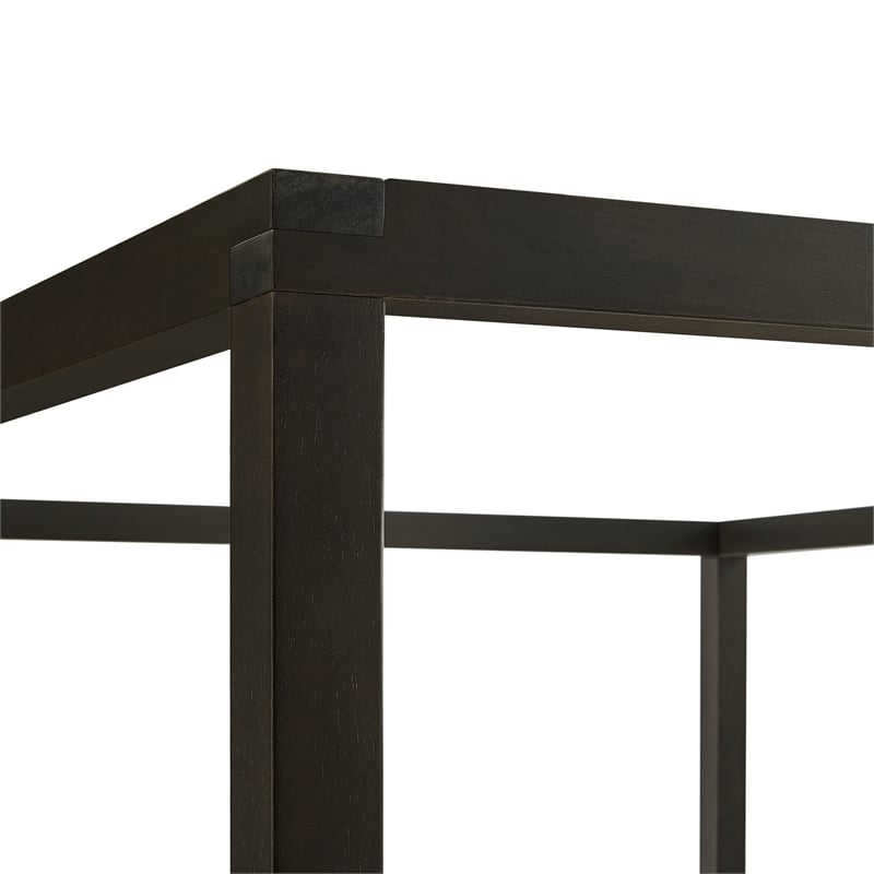 Alva Canopy Platform Bed in Smoked Oak