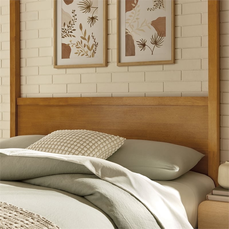 Alva Canopy Platform Bed in Oak