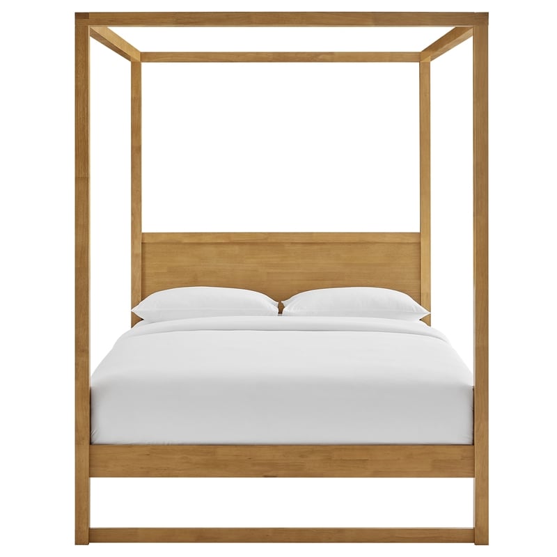 Alva Canopy Platform Bed in Oak