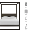 Alva Canopy Platform Bed in Smoked Oak