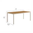 Finn Dining Table with Faux Wood Top in Natural