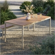 Finn Dining Table with Faux Wood Top in Natural