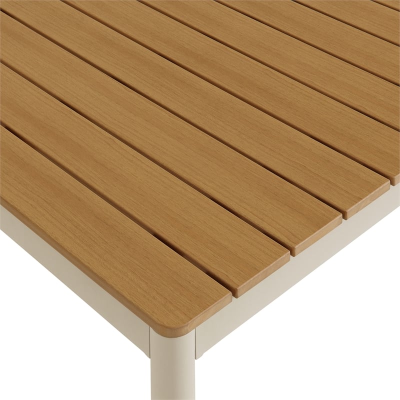 Finn Dining Table with Faux Wood Top in Natural