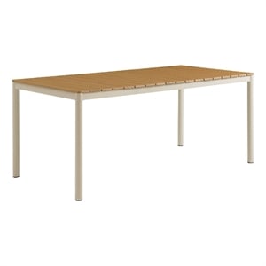 Finn Dining Table with Faux Wood Top in Natural