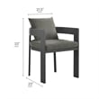 Modway Tahoe Aluminum 9-Piece Dining Set With Extendable Table in Gray Charcoal