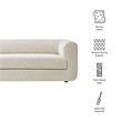 Modway Leif Boucle Fabric Upholstered Sofa in Pearl