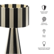 Renae Handwoven Cotton Thread Striped Table Lamp in Black