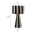Renae Handwoven Cotton Thread Striped Table Lamp in Black