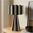 Renae Handwoven Cotton Thread Striped Table Lamp in Black