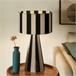 Renae Handwoven Cotton Thread Striped Table Lamp in Black