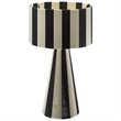 Renae Handwoven Cotton Thread Striped Table Lamp in Black