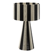Renae Handwoven Cotton Thread Striped Table Lamp in Black