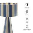 Renae Handwoven Cotton Thread Striped Table Lamp in Capri Blue