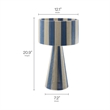 Renae Handwoven Cotton Thread Striped Table Lamp in Capri Blue