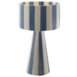 Renae Handwoven Cotton Thread Striped Table Lamp in Capri Blue