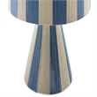 Renae Handwoven Cotton Thread Striped Table Lamp in Capri Blue