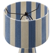 Renae Handwoven Cotton Thread Striped Table Lamp in Capri Blue