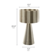 Renae Handwoven Cotton Thread Striped Table Lamp in Cobblestone