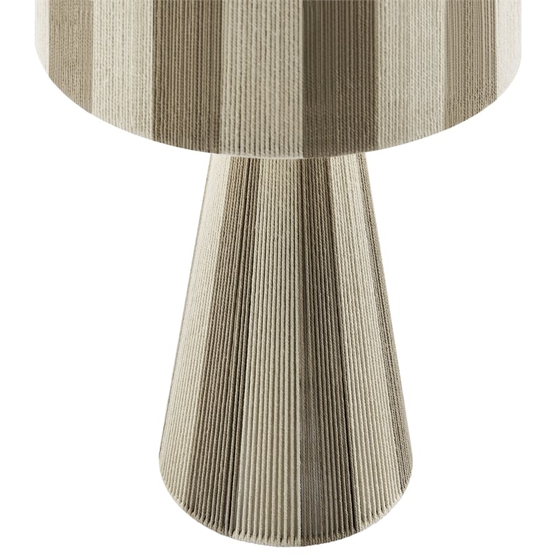 Renae Handwoven Cotton Thread Striped Table Lamp in Cobblestone