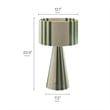 Gia Handwoven Cotton Thread Striped or Plain Table Lamp in Basil Green