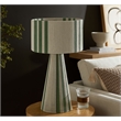 Gia Handwoven Cotton Thread Striped or Plain Table Lamp in Basil Green