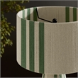 Gia Handwoven Cotton Thread Striped or Plain Table Lamp in Basil Green
