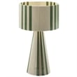 Gia Handwoven Cotton Thread Striped or Plain Table Lamp in Basil Green