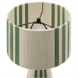 Gia Handwoven Cotton Thread Striped or Plain Table Lamp in Basil Green