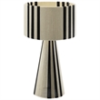 Gia Handwoven Cotton Thread Striped or Plain Table Lamp in Black