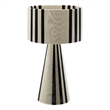 Gia Handwoven Cotton Thread Striped or Plain Table Lamp in Black