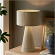 Gia Handwoven Cotton Thread Striped or Plain Table Lamp in Natural