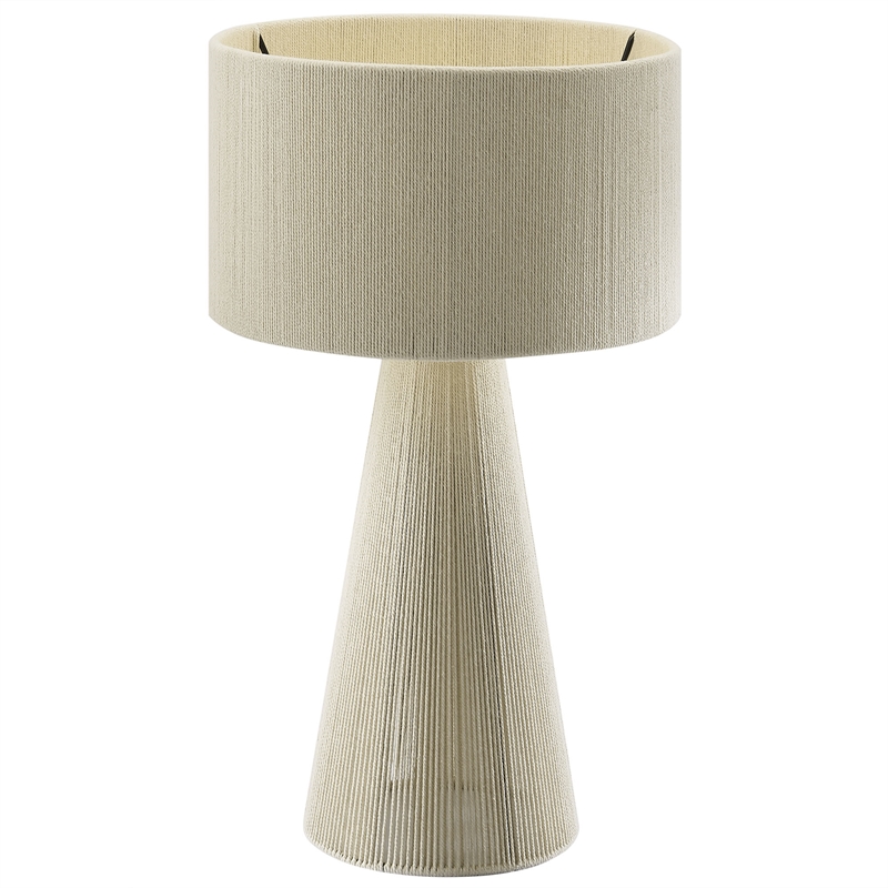 Gia Handwoven Cotton Thread Striped or Plain Table Lamp in Natural