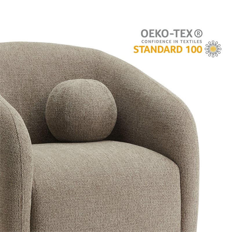 Holland Swivel Chenille Fabric Armchair in Taupe