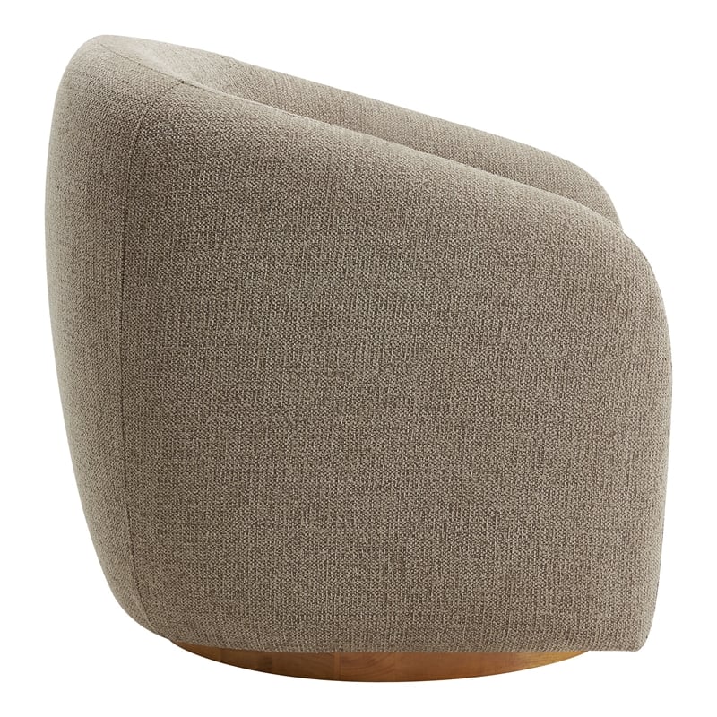 Holland Swivel Chenille Fabric Armchair in Taupe