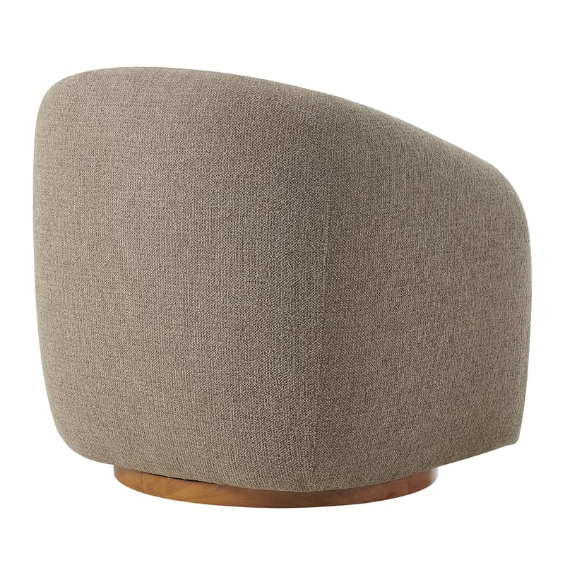 Holland Swivel Chenille Fabric Armchair in Taupe