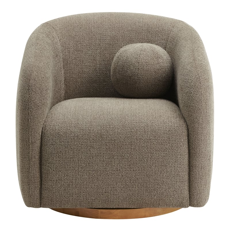 Holland Swivel Chenille Fabric Armchair in Taupe
