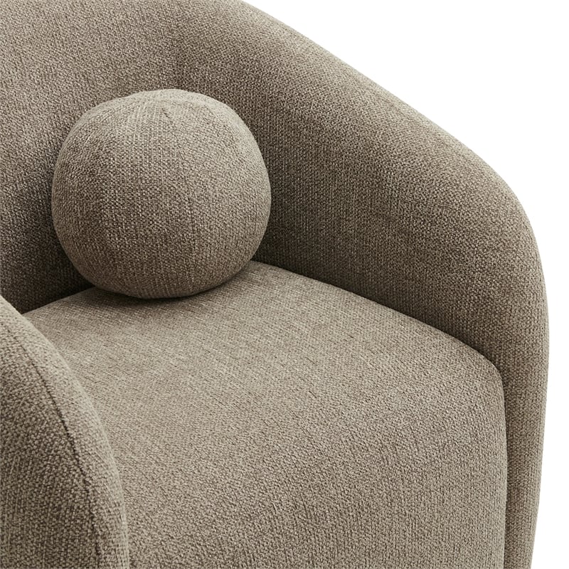 Holland Swivel Chenille Fabric Armchair in Taupe