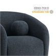Holland Swivel Chenille Fabric Armchair in Navy